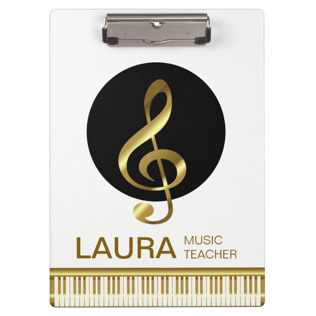 Carpeta De Pinza DJ musical de música de piano de oro (Anverso)
