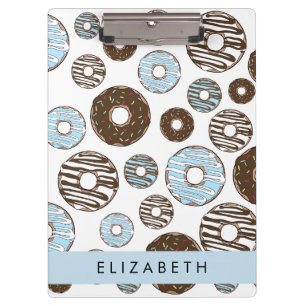 Carpeta De Pinza Donuts azules, donuts marrones, rociadores, tu nom