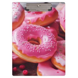 Carpeta De Pinza Donuts de fresa rosada