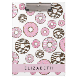 Carpeta De Pinza Donuts rosados, Donuts blancos, rociadores, tu nom