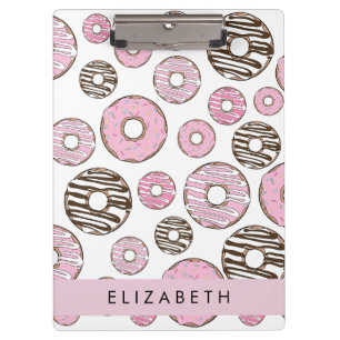 Carpeta De Pinza Donuts rosados, Donuts blancos, rociadores, tu nom