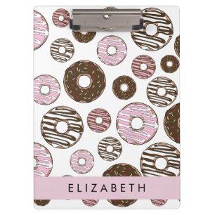 Carpeta De Pinza Donuts rosados, donuts marrones, rociadores, tu no