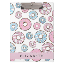 Carpeta De Pinza Donuts rosas, donuts azules, rociadores, tu nombre
