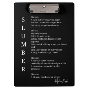 Carpeta De Pinza Dormir sueño sueño tiempo de sueño poema poster ar