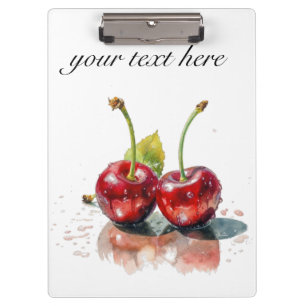 Carpeta De Pinza dos cerezas jugosas rojas, personalizable