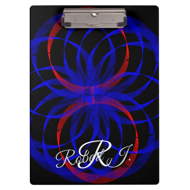 Carpeta De Pinza Double Blueberry Color Geometric Clipboard (Anverso)