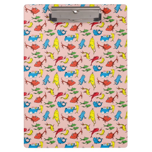 Carpeta De Pinza Dr. Seuss | Patrón de Un pez dos peces (Anverso)