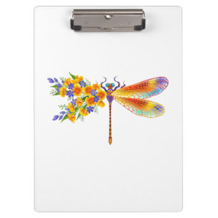 Carpeta De Pinza Dragón de flores amarillas