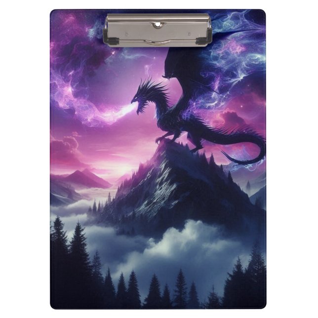 Carpeta De Pinza Dragón Etéreo Oscuro Medieval (Anverso)