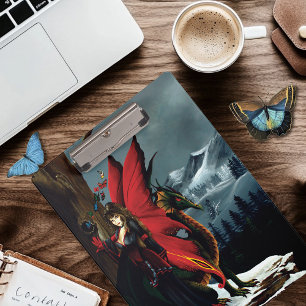 Carpeta De Pinza Dragón Hada Rojo de Primavera Fantasía de la Madre
