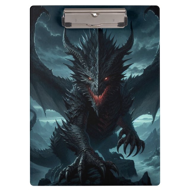 Carpeta De Pinza Dragón medieval oscuro (Anverso)