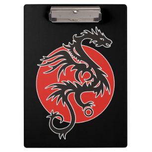 Carpeta De Pinza Dragon Sun - blanco rojo negro + tus ideas