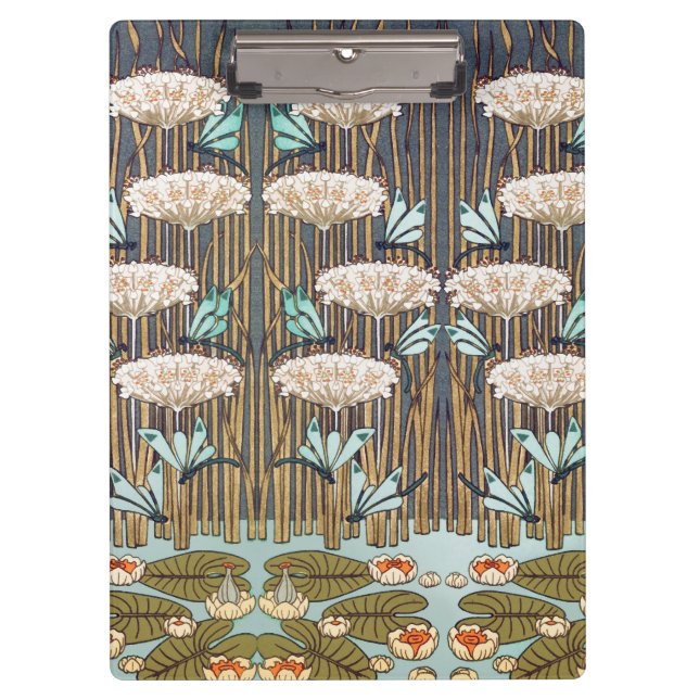 Carpeta De Pinza Dragonflies Water Lilies Marsh Art Nouveau (Anverso)