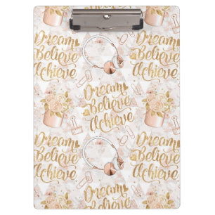 Carpeta De Pinza Dream Believe Achieve Clipboard