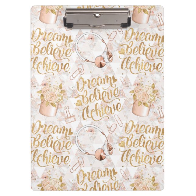 Carpeta De Pinza Dream Believe Achieve Clipboard (Anverso)