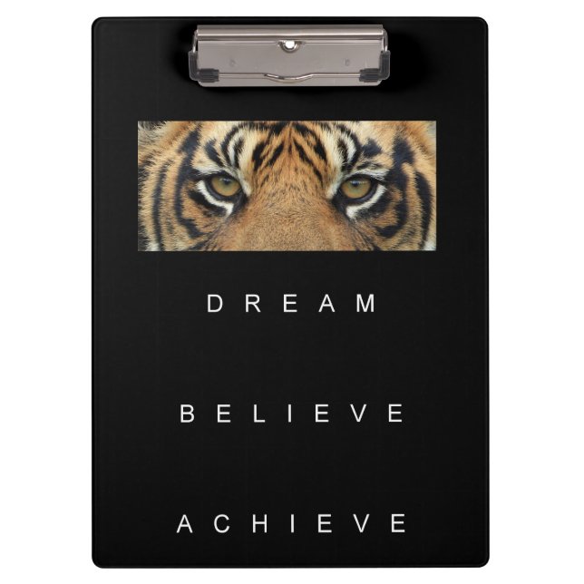 Carpeta De Pinza Dream Believe Loeve Tiger Eyes Elegant Template (Anverso)