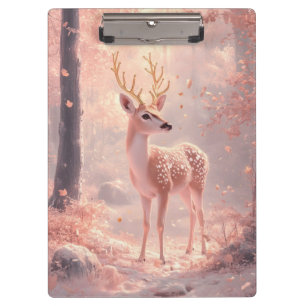 Carpeta De Pinza Dreamy Fawn en los bosques rosados de otoño