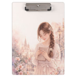 Carpeta De Pinza Dreamy Floral Girl Aesthetic Clipboard – Pretty 