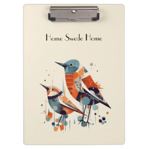Carpeta De Pinza Dueto de aviario escandinavo, personalizado