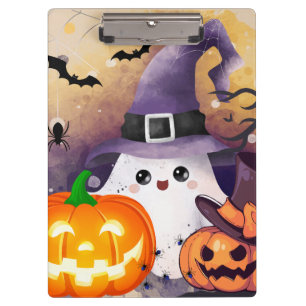 Carpeta De Pinza Dulce Fantasma de Halloween con Sombrero de Bruja 