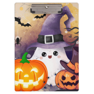 Carpeta De Pinza Dulce Fantasma de Halloween con Sombrero de Bruja 