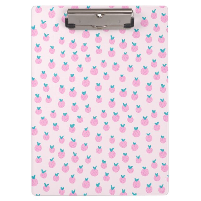Carpeta De Pinza Dulce Patrón de Fresa Rosa – Chica Kawaii Femenina (Anverso)