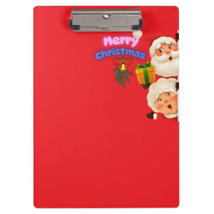 Carpeta De Pinza Dulce Santa y Sra. Claus Feliz Navidad Saludo