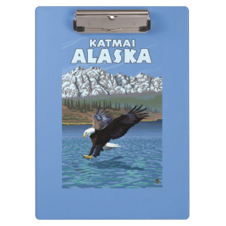 Carpeta De Pinza Eagle calvo que se zambulle - Katmai, Alaska