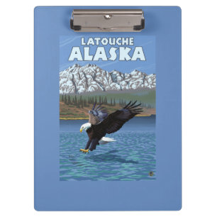 Carpeta De Pinza Eagle calvo que se zambulle - Latouche, Alaska