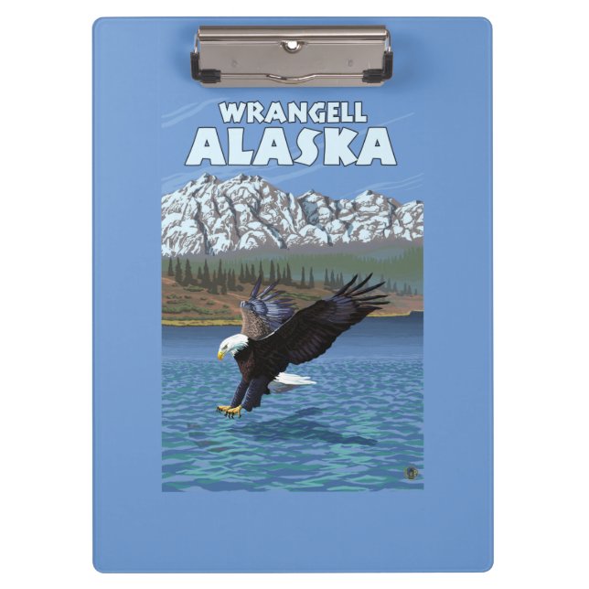 Carpeta De Pinza Eagle calvo que se zambulle - Wrangell, Alaska (Anverso)