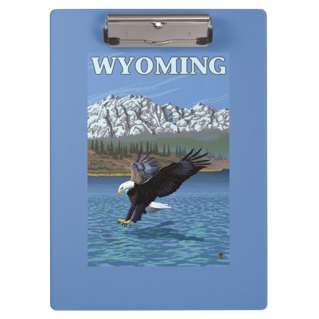 Carpeta De Pinza Eagle calvo que se zambulle - Wyoming (Anverso)