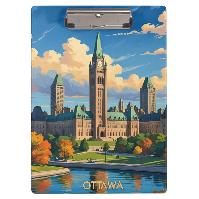Carpeta De Pinza Edificio del Parlamento del Canadá en Ottawa, líne (Anverso)