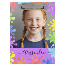 Carpeta De Pinza Editable Pastel Splash Custom Photo Frame