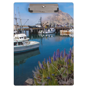 Carpeta De Pinza EE. UU., California. Barcos atracados en Morro Bay