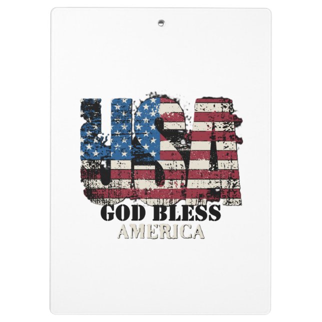 Carpeta De Pinza EE. UU. Dios bendiga a América  (Reverso)