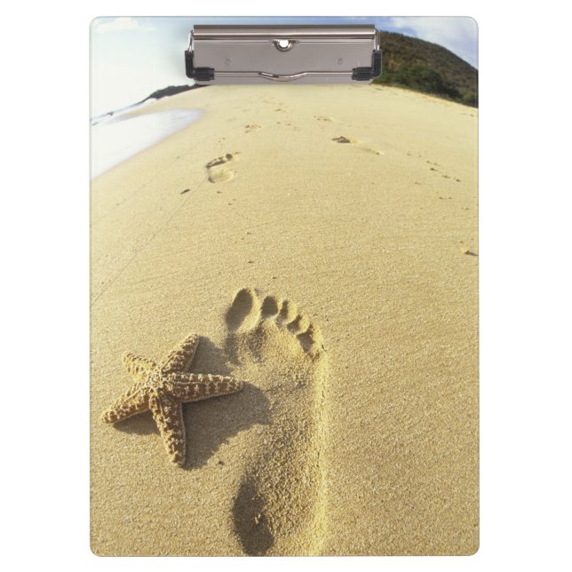 Carpeta De Pinza EE.UU., Hawaii, Maui, Makena Beach, Footprint y (Anverso)
