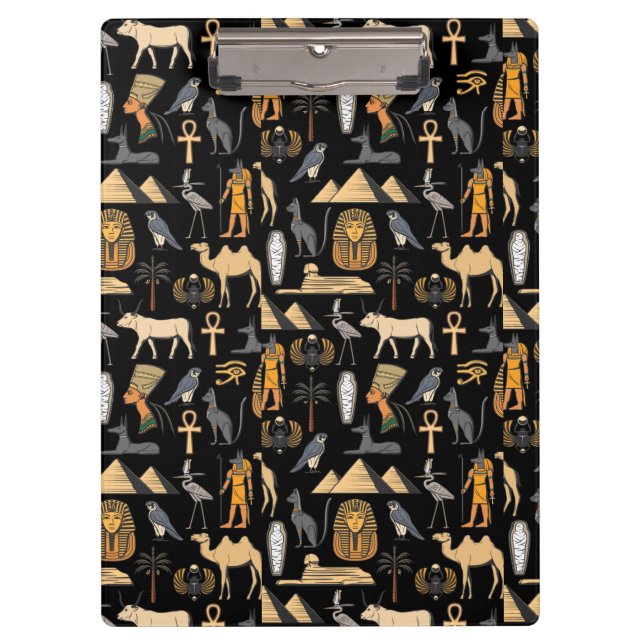 Carpeta De Pinza  Egyptian Hieroglyphic Symbol Pattern Background   (Anverso)