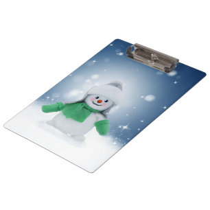 Carpeta De Pinza El adorable personaje de muñeco de nieve de Navida