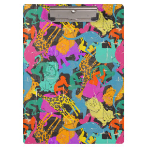 Carpeta De Pinza El animal retro siluetea el modelo