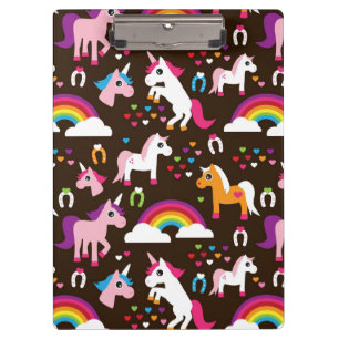Carpeta De Pinza el arco iris del unicornio embroma el caballo del