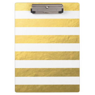Carpeta De Pinza El blanco elegante raya el Relieve metalizado