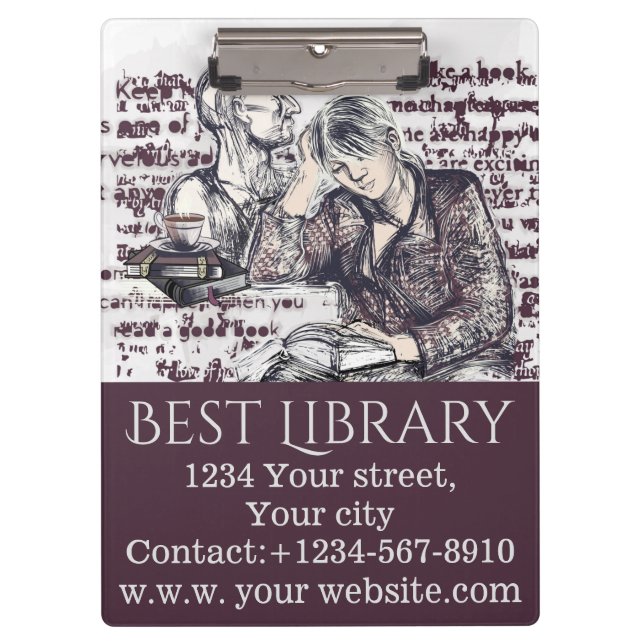 Carpeta De Pinza El chica leyendo un libro (Anverso)