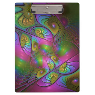 Carpeta De Pinza El colorido arte fractal abstracto y luminoso