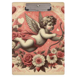Carpeta De Pinza El día de San Valentín clásico/vintage/retro cupid