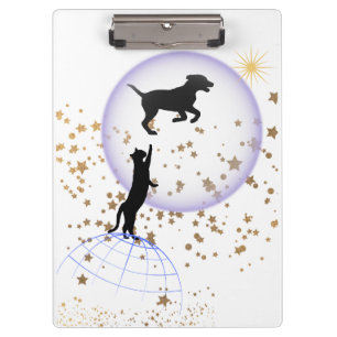Carpeta De Pinza El gato curioso y el perro que corre