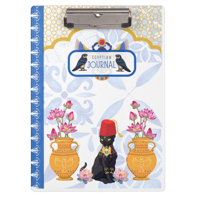 Carpeta De Pinza El gato egipcio Basha con riego farónico (Anverso)