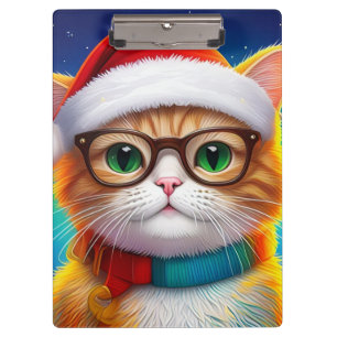 Carpeta De Pinza El gato navidad como Santa Claus