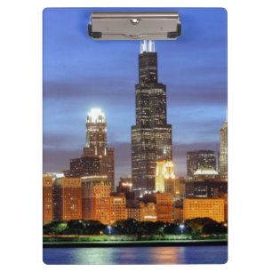 Carpeta De Pinza El horizonte de Chicago del planetario de Adler