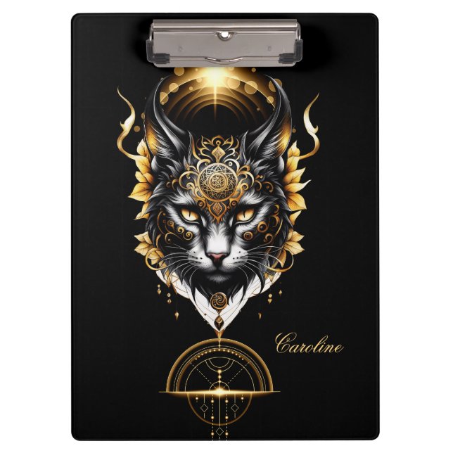 Carpeta De Pinza El maravilloso gato negro dorado. (Anverso)