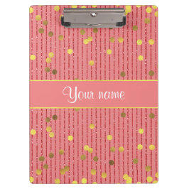 Carpeta De Pinza El purpurina rosado raya confeti del oro